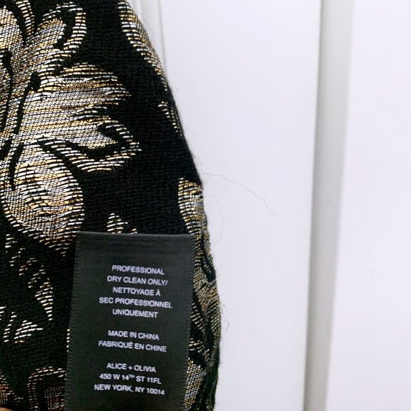 Alice + Olivia mini Black & Gold Jacquard Mini Skirt - Picture 7 of 9